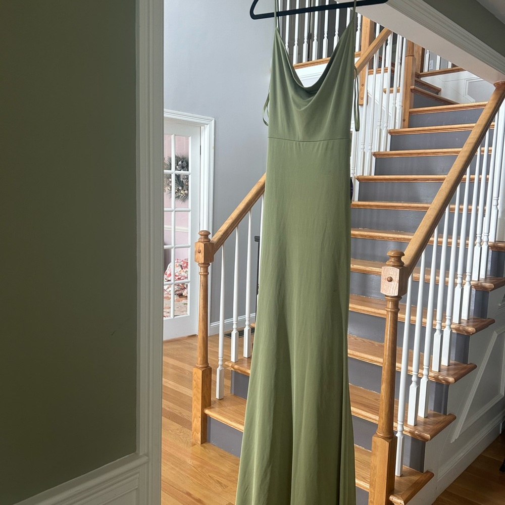 Elegant Olive Green Maxi Dress